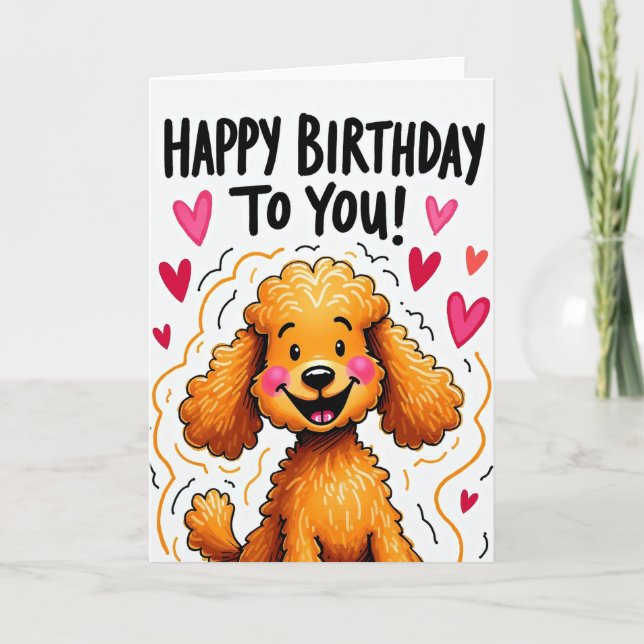 Illustrated Dog Birthday Card (Front)