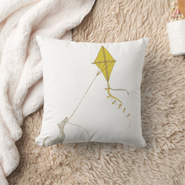 Illustrated Dog Decor for Kids Throw Pillow (Blanket)