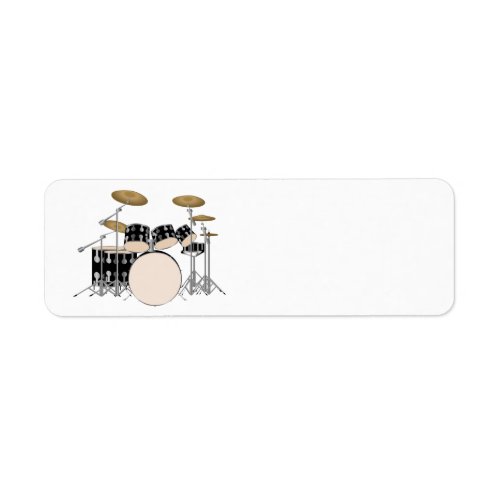 Illustrated Drum Set Label