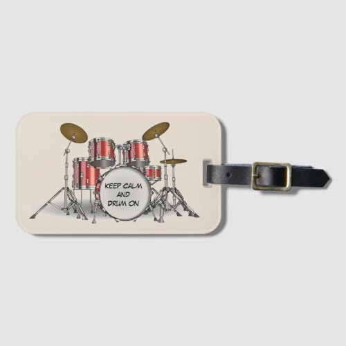 Illustrated Drum Set Luggage Tag