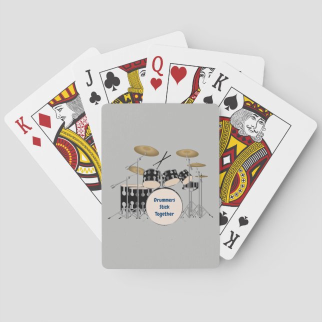 Illustrated Drum Set Poker Cards (Back)