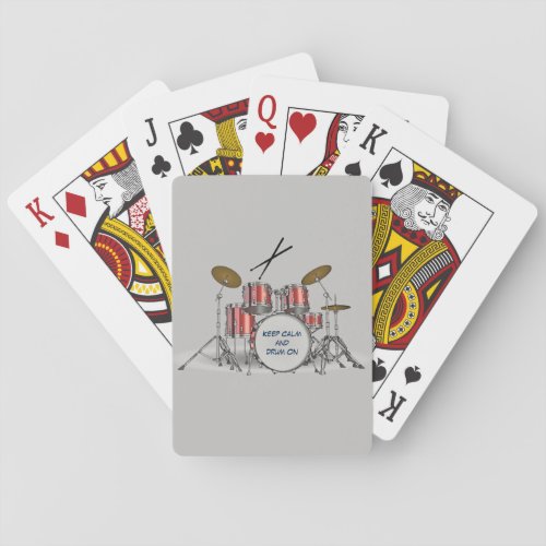 Illustrated Drum Set Poker Cards