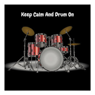 Illustrated Drum Set Poster