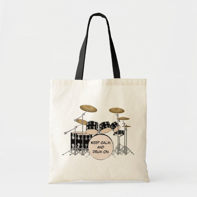 Illustrated Drum Set Tote Bag (Front)
