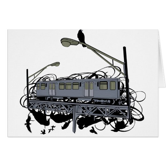 Illustrated El Train & Crows Cards (Front Horizontal)