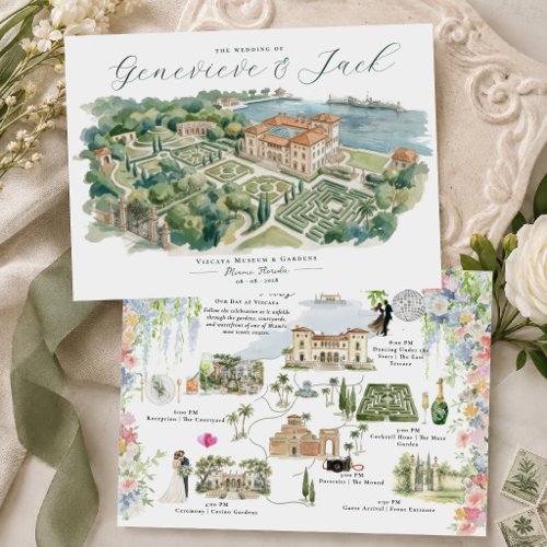 Illustrated Estate Wedding Itinerary Details