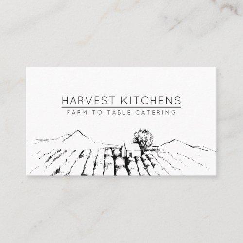 Illustrated Farm Field Catering Business Caterer Business Card