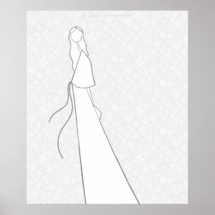 Illustrated Fashion Wedding Bride DIY Coloring Poster