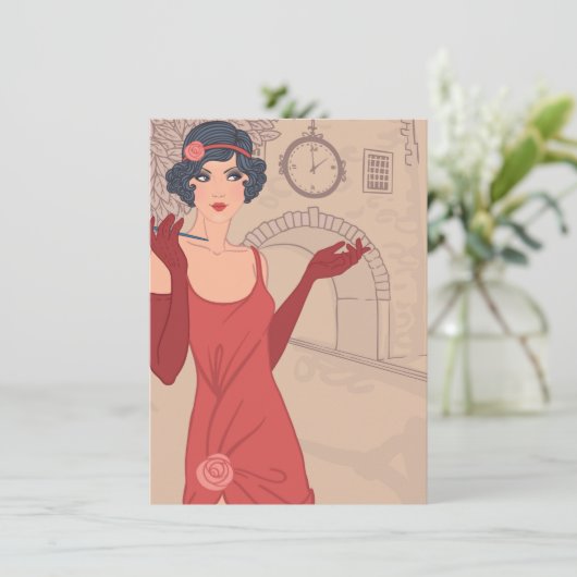 Illustrated Flapper Girl (Standing Front)