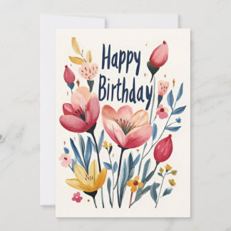 Illustrated Floral Birthday Party Invitation