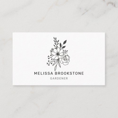 Illustrated Floral Gardener Business Card