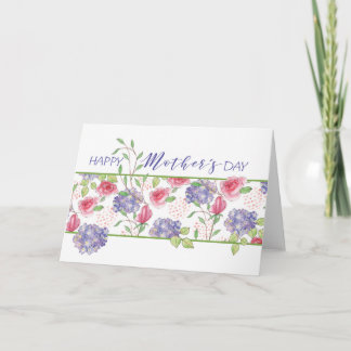 Illustrated Floral Mother's Day Card-Blank Inside Card