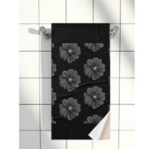 "Illustrated Flower in Black Grey Pattern"