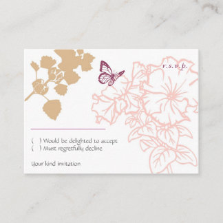 Illustrated Flowers & Butterfly Garden RSVP Enclosure Card