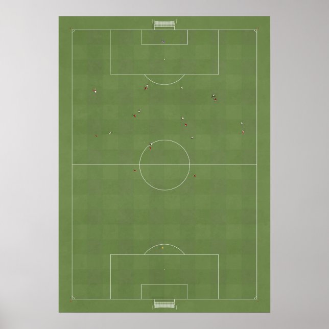 Illustrated Football Pitch from above Poster (Front)