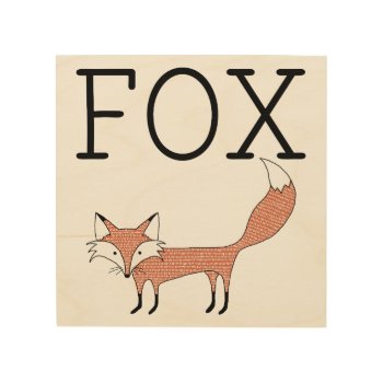 Illustrated Fox Wood Canvas by FoxAndNod at Zazzle