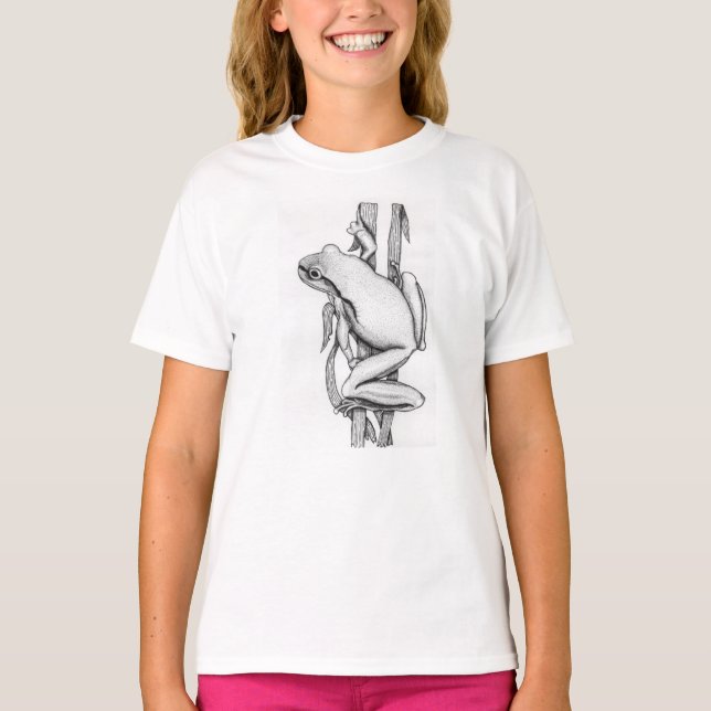 Illustrated Frog on Grass - by Skye Ryan-Evans © T-Shirt (Front)