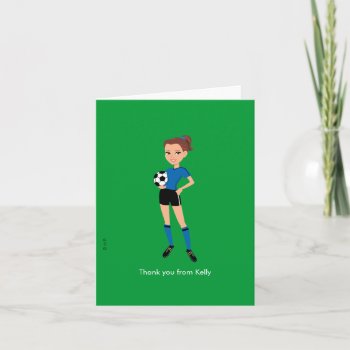 Illustrated Girl's Soccer Thank You Card by ArtbyMonica at Zazzle