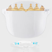 Illustrated Gold Crown Face Shield (Front w/Glasses)