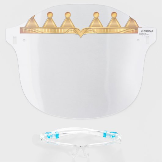 Illustrated Gold Crown Face Shield (Front w/Glasses)