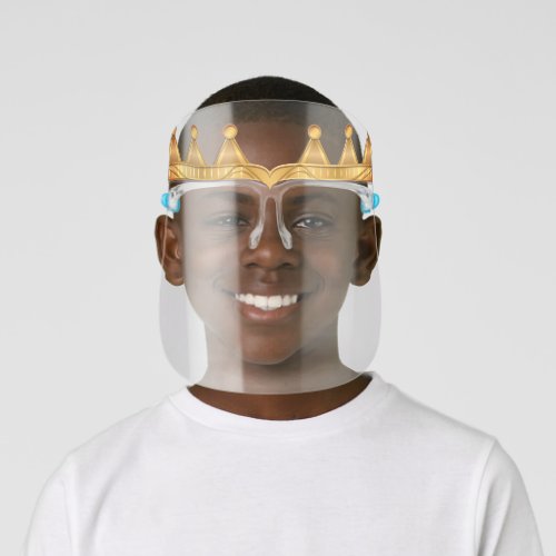 Illustrated Gold Crown Kids Face Shield
