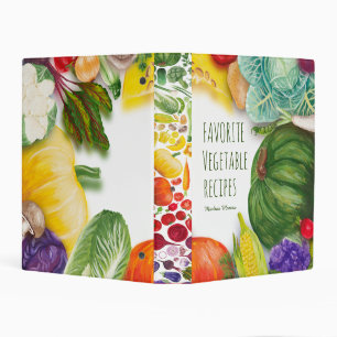Illustrated gouache favorite vegetable recipes mini binder