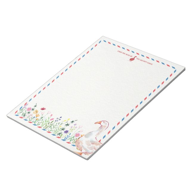 Illustrated Grumpy Goose Letterhead Notepad (Angled)