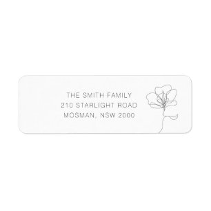 Illustrated hand drawn flower Return Address Label