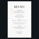 Illustrated Hand drawn flower wedding menu card<br><div class="desc">Customizable script menu card featuring elegant script,  simple typography and hand drawn flower. This script menu card is perfect for any wedding theme and season. Personalize by adding names,  date and menu details.</div>