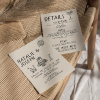 Illustrated Handwritten Cake All In One Wedding