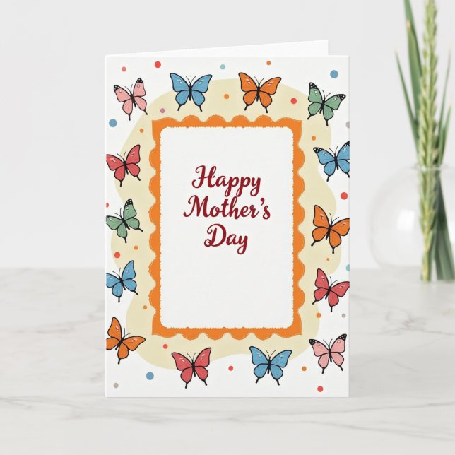 Illustrated Happy Mothers Day Card (Front)