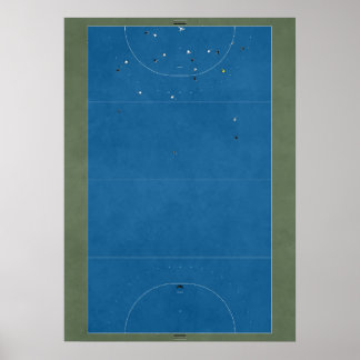 Illustrated Hockey Field from above Poster