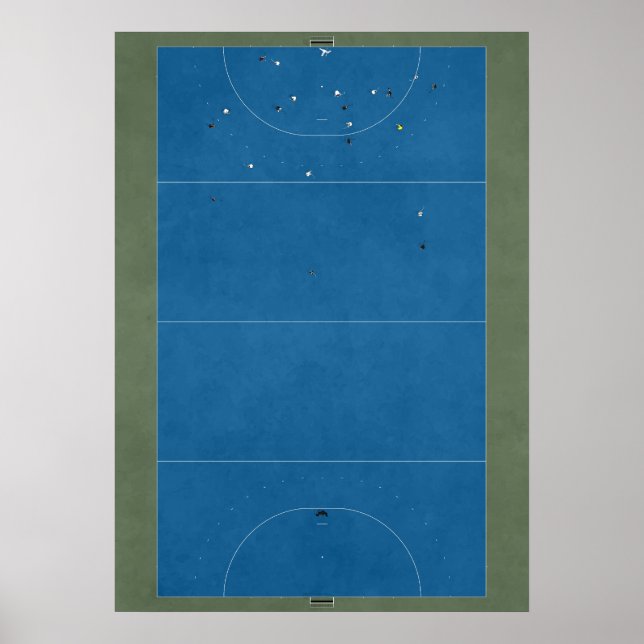 Illustrated Hockey Field from above Poster (Front)