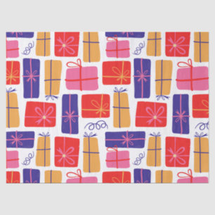 Illustrated Holiday Presents Christmas Tissue Paper