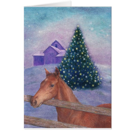 Illustrated Horse Winter Nocturne Cards (Front)