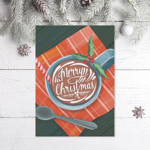 Illustrated Hot Cocoa Merry Christmas  Holiday Card
