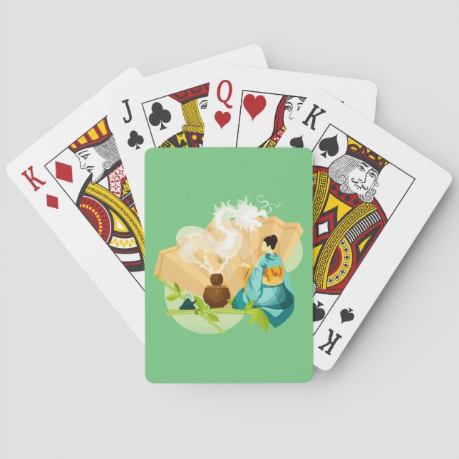 Illustrated Japanese Tea Ceremony, Dragon Poker Cards (Back)