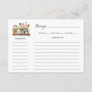 Illustrated Kitchen Recipe Card Template
