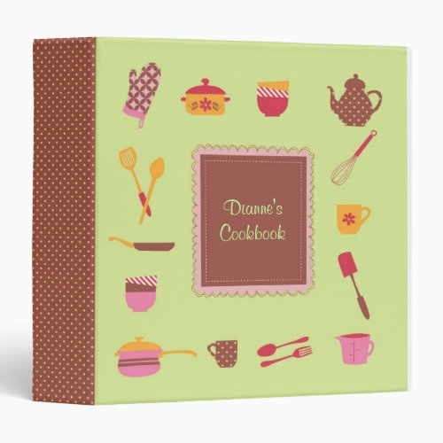 Illustrated Kitchen Utensils Avery Binder