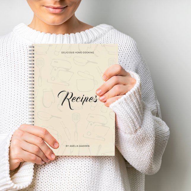 Illustrated Kitchen Utensils Personalized Recipe N Notebook (Creator Uploaded)