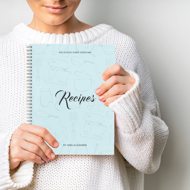 Illustrated Kitchen Utensils Personalized Recipe N Notebook (Creator Uploaded)