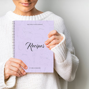 Illustrated Kitchen Utensils Personalized Recipe Notebook