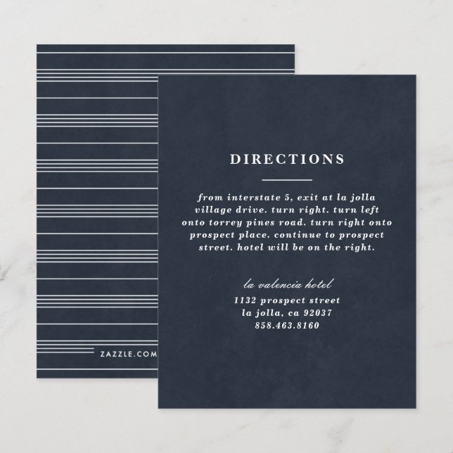Illustrated Knot Directions Card - Navy (Front/Back)