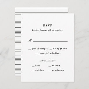 Illustrated Knot Nautical RSVP Card - Black