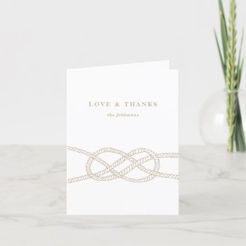 Illustrated Knot Thank You Card - Tan by AmberBarkley at Zazzle