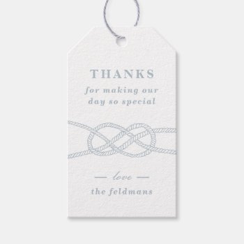 Illustrated Knot Wedding Favor Tag - Blue by AmberBarkley at Zazzle