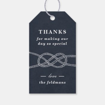 Illustrated Knot Wedding Favor Tag - Navy by AmberBarkley at Zazzle