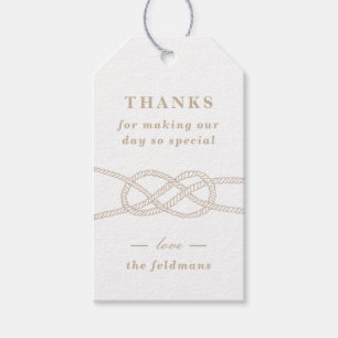 Illustrated Knot Wedding Favor Tag - Tan