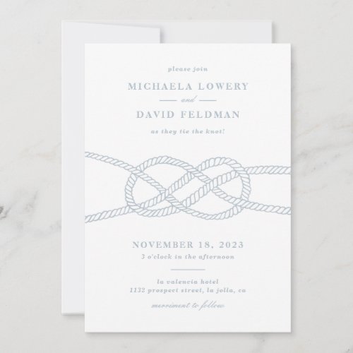 Illustrated Knot Wedding Invitation _ Blue