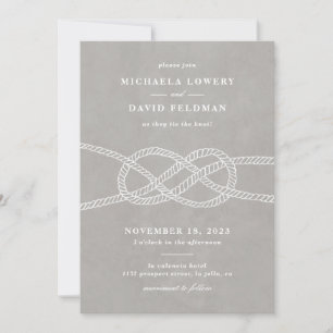 Illustrated Knot Wedding Invitation - Gray